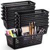 Domensi 12 Pcs Slim Plastic Storage Baskets for Organizing Back