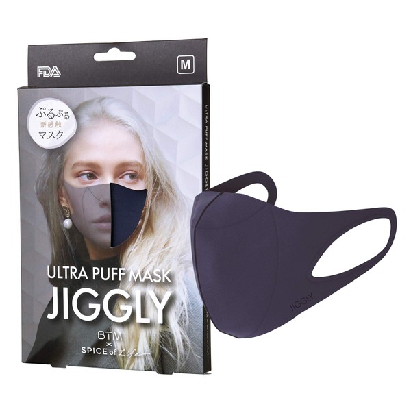Spice Of Life JGM1012MPU Jiggly Ultra Puff Mask, Purple, Size M, Droplet Filtration, Soft, Suitable For Sensitive Skin, Good Fit, Antibacterial, Washable 100 Times, Durable, Easy to Breathe, No Ear Pain, Made in Korea, Unisex