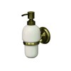 Bisk 02213 Deco Ceramic Soap Dispenser in Antique Brass Holder,