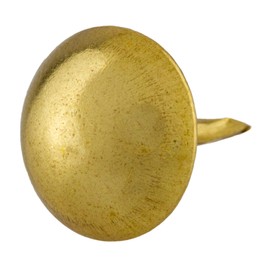 Brass Plated Plain Dome Head Upholstery Tacks - 7/16" Diameter × 5/8" Long - Pack of 50 - Decorative Nail Heads for Furniture - UT2-SB (1)