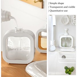 MisFun Soap Dispenser Set, Transparent Soap Dispenser, Pump Dispenser, Soap Dispenser, Bathroom Transparent Lotion Dispenser, Hand Soap Dispenser, Shower Gel Dispenser, for Kitchen, Bathroom, Liquid
