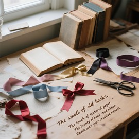 Ribbon 1-1/2 inch, 10 Vintage Colors，50 Yards Double Faced Satin Ribbon Set, 5 Yards Each for Gift Wrapping, Flower Bouquet, Bow, Hair, Wedding, DIY Crafts, Holiday Party Decorations