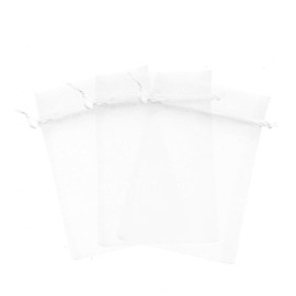 100 Pcs White 2x3 Sheer Drawstring Organza Bags Jewelry Pouches Wedding Party Favor Gift Bags Gift Bags Candy Bags [Kyezi Design and Craft]