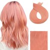 XUANHEFA Human Hair Ring Loop Hair Tip Extensions Remy Hair