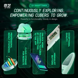 Speed Timer, QiYi Speed Cube Timer Bluetooth Smart with APP Connection Function Highly Sensitive Sensor for Various Displays Professional Touch Control Timer for Competition for Stack