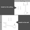 HOJLKLD Curtain Rod Brackets, 2 Pieces Aluminium Ceiling Curtain Rod