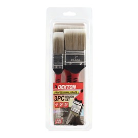 Dekton 3pc Professional Grade Paintbrush Set - Ideal for Water-Based Gloss Emulsion Paints| Includes 3 Brushes (25mm), (50mm), (76mm)| Quality Bristles| Set Ensures Smooth, Precise Application
