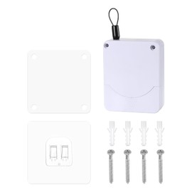 sourcing map Punch-Free Automatic Sensor Door Closer 1200g Multifunctional Auto Door Closer Self Closing Door with Steel Drawstring for Home Office Door, White