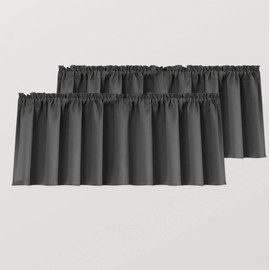 Mrs.Naturall Door Curtains for Door Window,Small Blackout Valance Curtains,Dark Grey,36 x 16 Inch Length