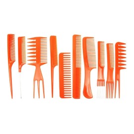 Gold Magic 10 Pzs Juego De Peines Barberia/peluquería/salón De Belleza