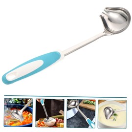 LABRIMP Stainless Steel Gravy Ladle Curve Spout Food Grade Soup Ladle for Cooking Sauce Serving