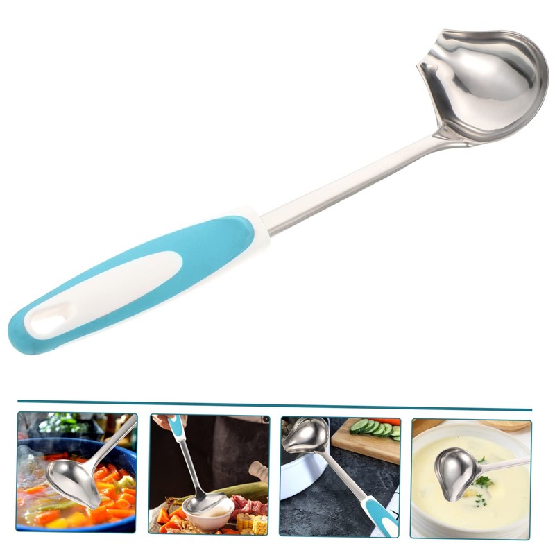 LABRIMP Stainless Steel Gravy Ladle Curve Spout Food Grade Soup