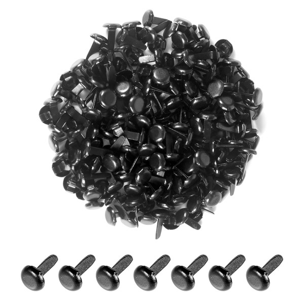 moinkerin 200 Stücke Mini Runde Brads, Musterklammern Metall Schwarz Brads