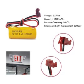 GLESOURCE 1.2V 1200mAh Emergency Exit Light Battery Compatible with Lithonia ELB1P201NB ELB1P2901N Lithonia ELB0320 Grainger 4WT20 OSA212 NIC1169 EBE-33 (4 Pack)