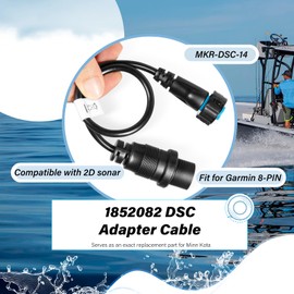 Bzumperyz 1852082 DSC Adapter Cable MKR-DSC-14 Fit for Garmin 8-PIN Compatible with 2D Sonar Built-in Dual Spectrum Chirp Transducer