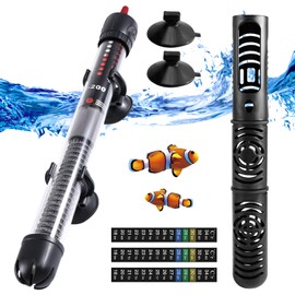 Silkwish Aquarium Heater 100 W 120 L, Thermostat, Heating Rod Adjustable, Heater with Suction Cups, Control Heater, Aquarium Heater, Adjustable Temperature Aquarium Heater for Fish Tanks