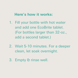 Owala EcoBrite All Natural, Powerful Cleaning Tablets, Cleans Stainless Steel, Tumbler, Insulated, Reusable, and Plastic Water Bottles, Chlorine and Phosphate Free (Pack of 20)