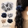 JewelVOX Scrunchie, Hair Accessory, Grosgrain Frame, Striped Fabric, Adult, Stylish,