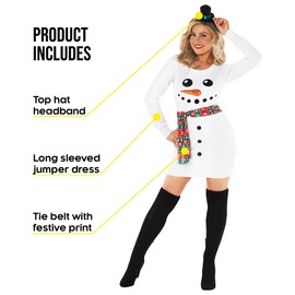 Morph Snowman Costume Adult Snowman Costume Women Christmas Outfits For Women Christmas Fancy Dress For Women Xmas Costume XX-Large