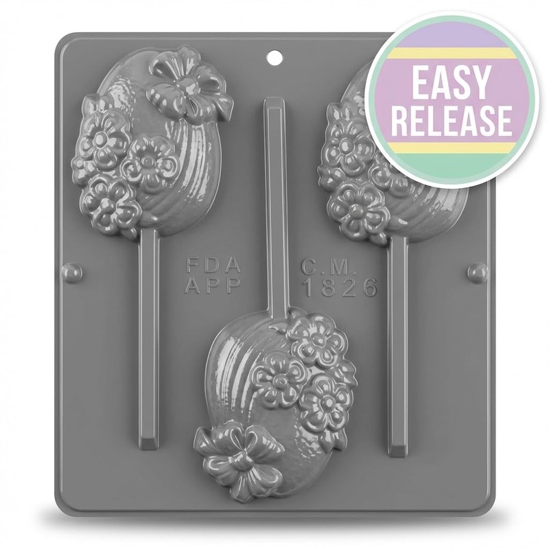 Fancy Egg Lollipop Chocolate Candy Mold Easter 1826
