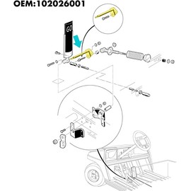 10L0L Golf Cart Accelerator Pivot Rod Assembly Kit Fits Club Car DS Gas & Electric Golf Carts Years 1996-Up 1020260-01