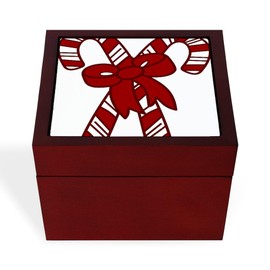 CafePress Christmas Candy Canes Memory Keepsake Jewelry Box, 5"x5"x3.75"