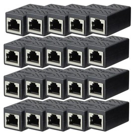 1/10/20pcs RJ45 이더넷 커플러 여성 어댑터 인라인 Cat8/Cat7/Cat6/Cat5e PC/라우터/ 익스텐더 케이블 [20PCS] 1/10/20pcs RJ45 Ethernet Coupler Female Adapter Inline Cat8/Cat7/Cat6/Cat5e PC/Router/Extender Cable [20PCS]