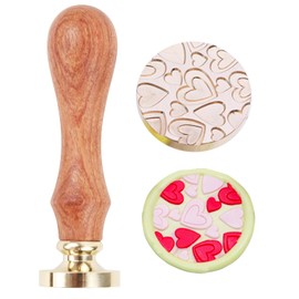 WASOHLING Love Heart Sealing Wax Stamp, Vintage 25mm Removable Brass Stamp Head with Wood Handle, Great for Wedding Invitations, Envelopes, Wine Packages, Gift Wrapping