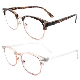 FEIVSN 2 Pack Reading Glasses for Men Women Vintage Full Lens Reader Glasses Outdoor Magnifying Eyewear NON BIFOCAL 1.25x