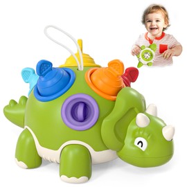 Lehoo Castle Montessori Toys for 1 Year Old Boy Birthday Gift - One Year Old Toys 1st Birthday Gifts Boy - 12 18 Months Dinosaur Sensory Developmental Fine Motor Skills Toys for 1 Year Old (Green)