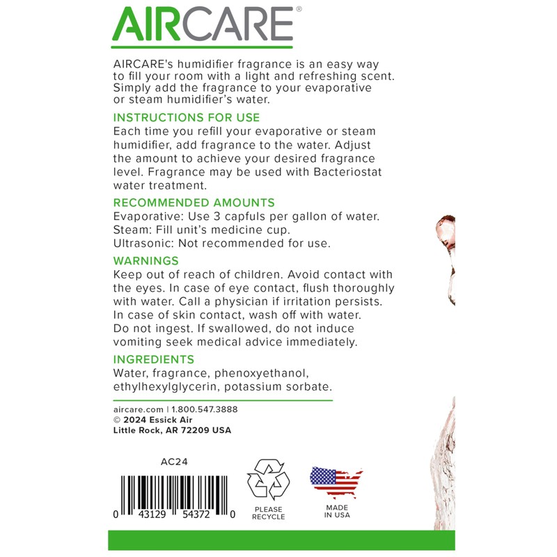 Apple Cinnamon Humidifier Fragrance and Bacteriostat Combo Pack