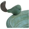 Ancient Graffiti Ceramic Teal Round Hanging Bird Bath