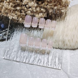 Set of 24 Long Nails, White & Pearl Decoration, Elegant Nails, Removable, Nail Decoration, For Receptions, Parties, After-parties, School Entrance Ceremonies, Graduation Ceremonies, Coming-of-age