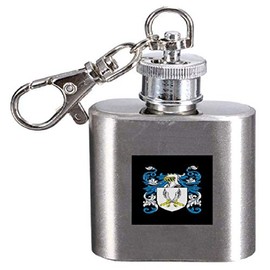 Inott Family Crest Surname Coat of Arms 1oz Hip Flask Kerying Engraved