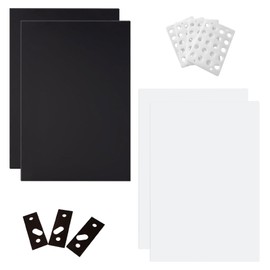 Pilikoll Pack of 4 30 x 20 cm Plastic Panels 3 mm Plastic Plate Acrylic Glass Plastic Plate Acrylic Plates Plastic Panels ABS Plates Hard Plastic Plate for Signs, DIY, Display, Painting (Black, White)