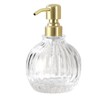 Ximlike Round Bathroom Soap Dispenser Gold Pump, Glass Bottle with