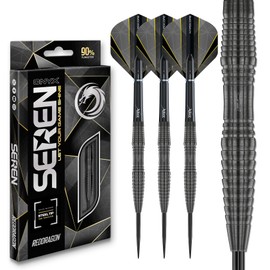 RED DRAGON Darts – Seren Onyx 3 22g - 90% Tungsten Professional Steel tip Darts Set with Dart Flights and Dart Shafts (Stems)