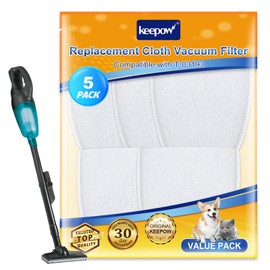 KEEPOW Vacuum Filters Compatible with Makita T-03193 Replacement Vacuum Filter Cloth for XLC02 LC01 BCL180 443060-3 Vacuums, 5 Pack