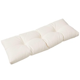 Klear Vu The Gripper Omega Non-Slip Tufted Bench Cushion for Indoor Furniture, Entryway Storage, Bay Window, 35 Inches, Solid Ivory