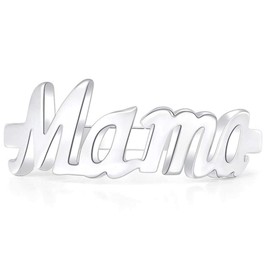 Jude Jewelers Stainless Steel Mother's Day Birthday Mama Christmas Statement Ring (Silver, 8)