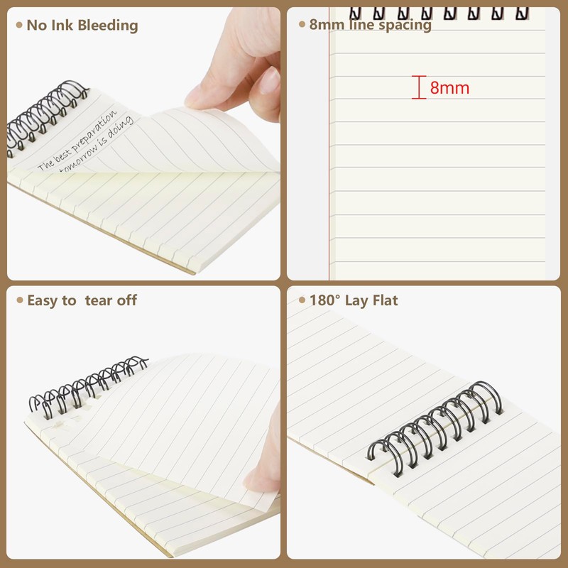 ZMCYN 15 Pcs 3x5 Inch Small Spiral Notebook Pocket Notebooks,