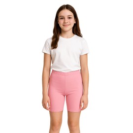 PopCouture Girls Premium Activewear Gymnastics Sports Cycling Shorts Baby Pink 9-10 Years