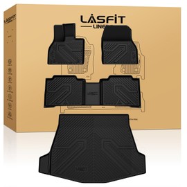 LASFIT Floor Mats&Trunk Mat for Toyota BZ4X EV 2023-2025 All Weather TPE Mats Custom Fit Floor Liner for Toyota BZ4X EV 1st and 2nd Row Full Set Car Mats and Cargo Liner, Black