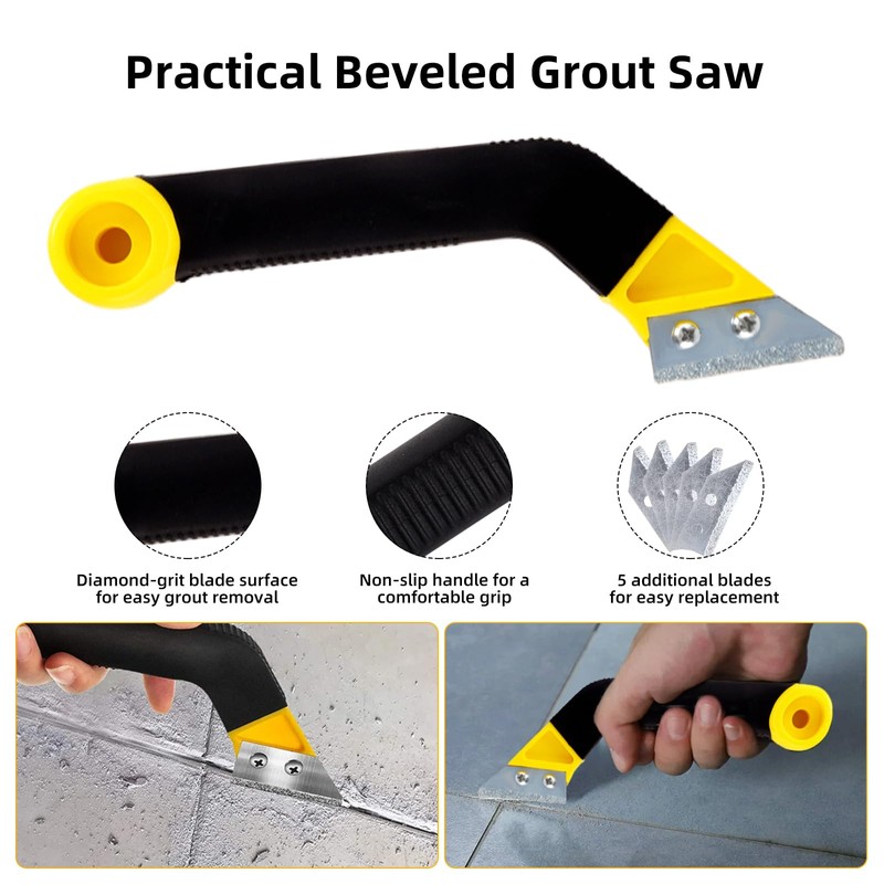 17 Pcs Pro Grout Removal Repair Tool, Grout Rake with