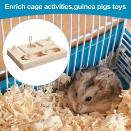 Hamster Foraging Toys - Wooden Rabbit Treat Dispenser - Hide Treats Puzzle Snuffle Game for Mice, Chinchilla, Hedgehogs