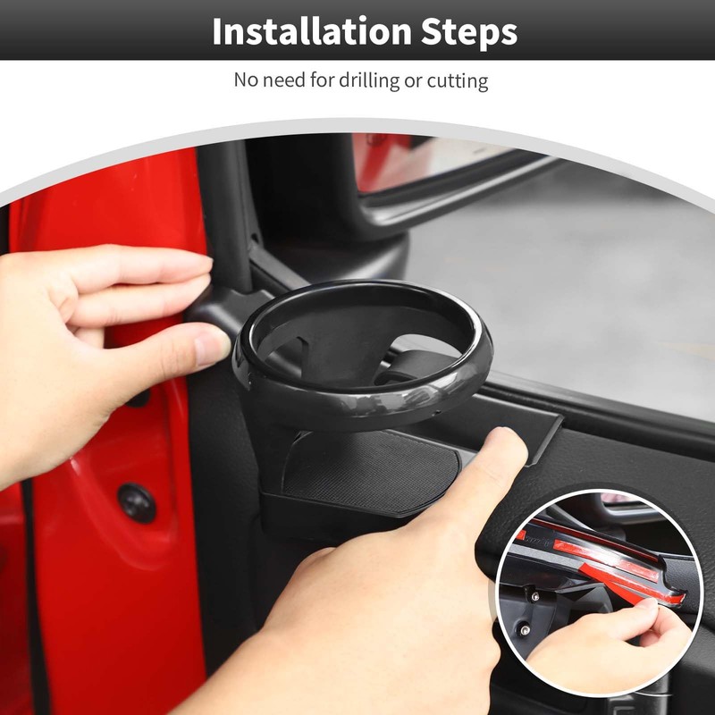 CheroCar JL Cup Holder Right-Side Door Cup Holder for Jeep