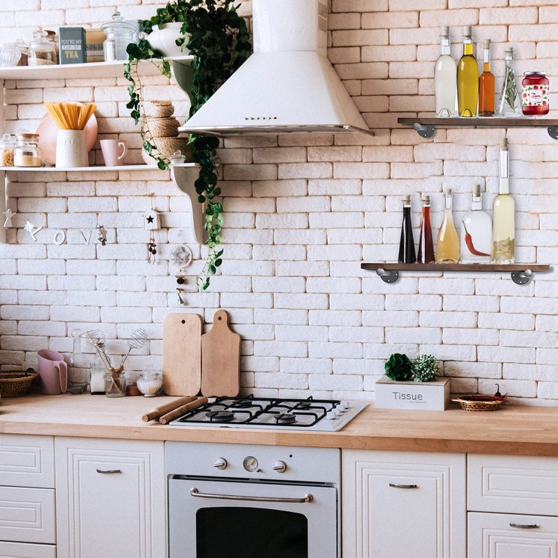 HOEMLIM Shelf Bracket, 4 Pack Floating Shelf Bracket Rustic Wall