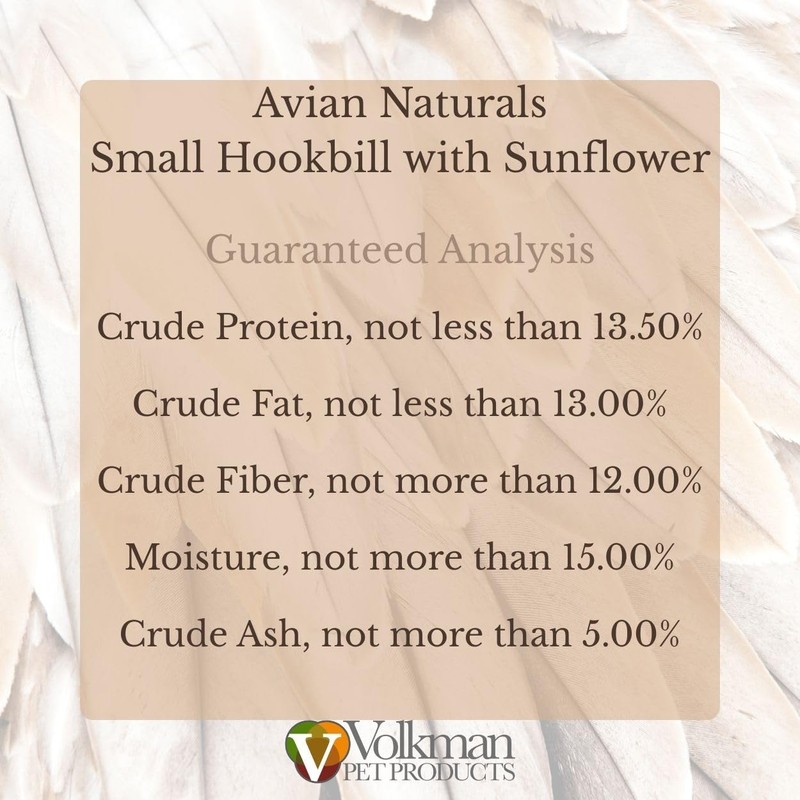 Volkman Avian Naturals Small Hookbill with Sunflower 4lb