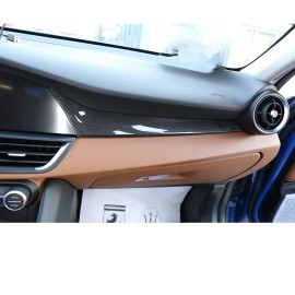 BEBECAR Dry Carbon Fiber Passenger Dash Trim Cover Fits Alfa Romeo Giulia 2017-2020