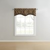 Renaissance Home Fashion Darby Layered Scalloped Valance with Cording, Café,